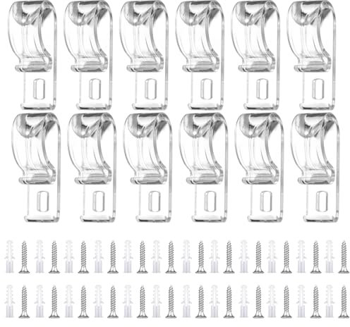 12 PCS Blind Safety Clips for Cord, Blind Cord Safety Device, Roman Blind P Clip, Child Safety P-Clips, Child Safety Clear Roman Blind P Clip for Vertical Roman Roller Blinds Ball Chain Cord Control