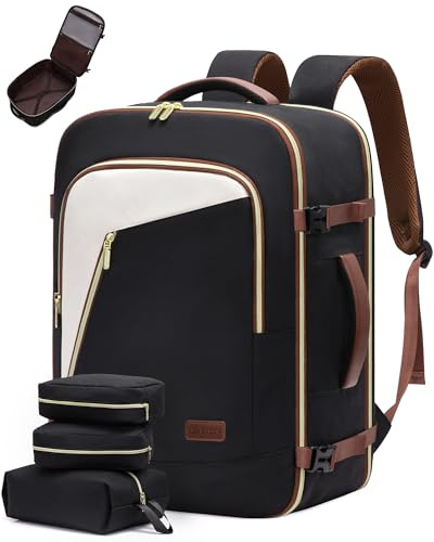 LOVEVOOK Handgepäck Rucksack Flugzeug, Groß Reiserucksack Damen 18 Zoll Laptop Rucksäcke, Travel Backpacks Kofferrucksack für Reise Geschäftsreise Arbeit Business Weekender