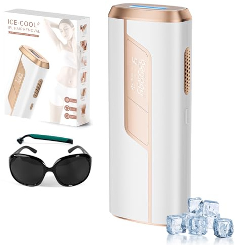 Blissky Laser Hair Removal Device Painless Ice Cooling Function, IPL Hair Removal Home Use Salon Quality, 9 Levels Lazer Hair Removal for Women Facial, Bikini, Body