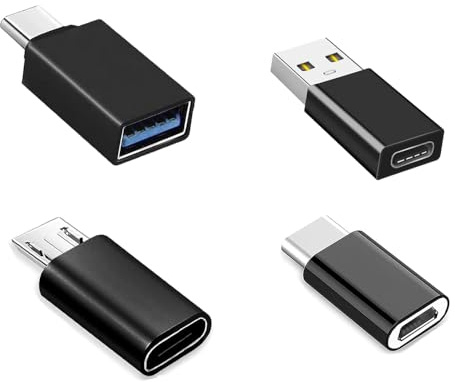 Genérico 4 Piezas Adaptadores USB C, Adaptador Micro USB a USB C