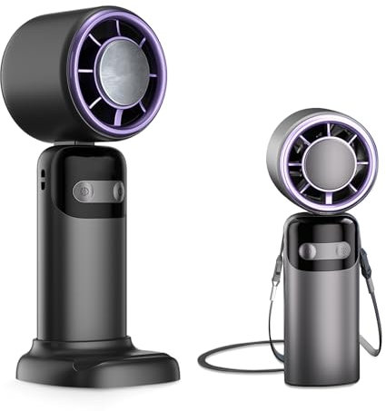 Bseical 3 in 1 Handventilator Turbo Ventilator, 3000mAh Handventilator Akku Aufladbar mit 5 Stufen, Faltbar Tragbar Mini Ventilator Hand, Portable Fan Hand Ventilatoren für Reise, Camping und Outdoor