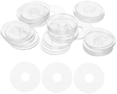 MAGICLULU 50piezas Arandelas Planas Redondas Transparente De Arandelas Vinilo Para Manijas De Puertas De Ducha Plana Pequeña Para Sellado De Tornillos