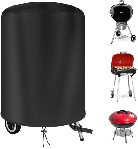 KHAMAL Copertura per barbecue per barbecue Weber, impermeabile, 420D Heavy Duty Oxford, rotonda, per barbecue a sfera, 71 x 68 cm