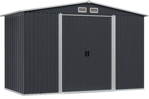 Emmtore Gerätehaus Metall Schuppen Gartenhaus Geräteschuppen,Anthrazit