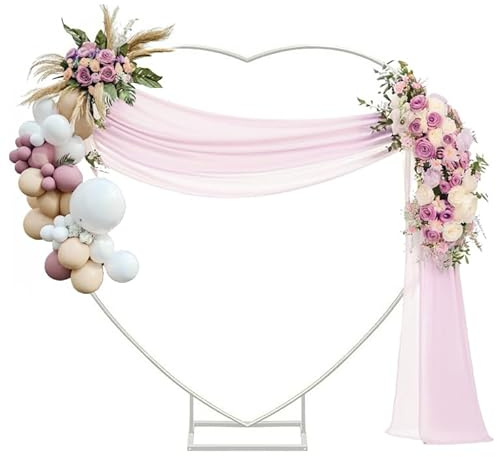 Fiita 2M Herz Hochzeitsbogen, Loving Heart Balloon Arch Metall Arch Stand Hochzeit Blumen Herzförmiges Kreis Rahmen Hoop Ständer Ballonbogen Set,für Hochzeit, Babyparty, Geburtstagsfeier, Jubiläum