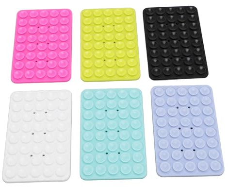 UPALDHOU 6st Silicone Dubbelsidig Sugtelefonhållare Mobiltelefonfästen Telefongrepp Avtagbar med 40 Sugkoppar för Speglar Duschbås Bil Instrumentbräda
