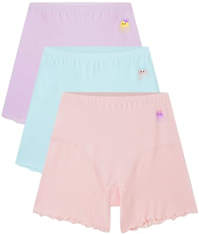 AMYNICE Lot de 5 Leggings Courts d'école pour Filles, Shorts de Danse Respirants et Confortables pour Enfants (5 à 12 Ans)