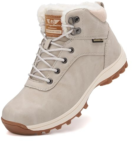 ARRIGO BELLO Bottine Femmes Hommes Hiver Chaussures Bottes de Neige Fourrée Antidérapantes Chaude pour Unisexe 36-46(Kaki,39)
