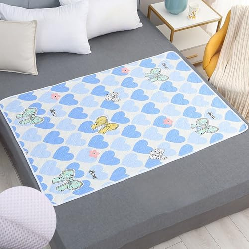Hearda 2 Pezzo Traversine Lavabili per Incontinenza, Motivo Moderno Riutilizzabili Coprimaterasso Impermeabile Assorbente Protezioni Materasso Foglio, Adulti Anziani Bambini (Cuore,120x150cm)