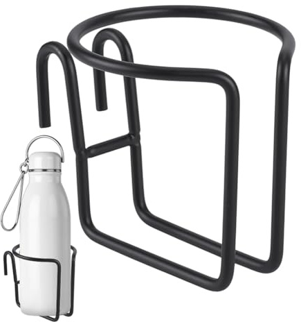 UNICRAFTALE 2 portabicchieri per carrello della spesa nero portabicchieri portatili titolari da appendere per carrelli della spesa Supporto per tazze in metallo per appendere tazze da caffè bevande
