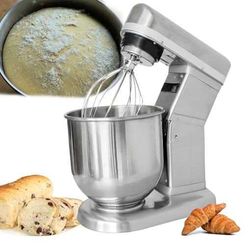 LJTHUU Batteurs planétaires, Robot culinaire Multifonctionnel Professionnel, Batteur électrique Silencieux et Haute Vitesse avec Crochet pétrisseur, Batteur Plat, Batteur à œufs,