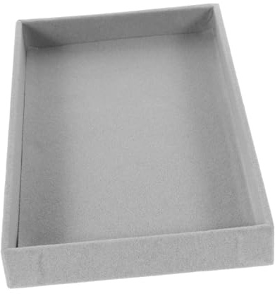 DIKACA Plateau de Rangement Bijoux Empilable Velours Gris Inserts Organisateur de Tiroir pour Bagues Bracelets et Colliers Présentoir et Boîte à Bijoux Portable pour Usage Personnel et