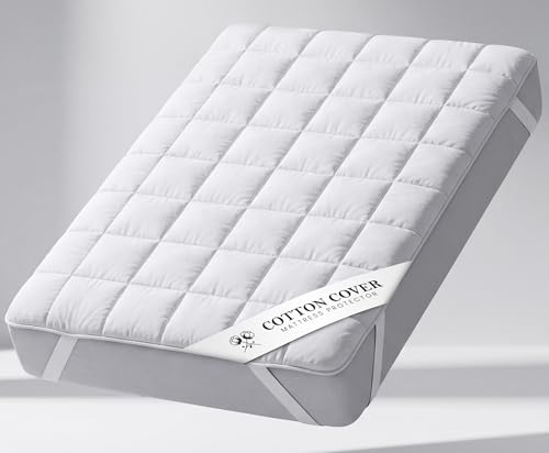 Weicher Matratzenschoner 100x200cm mit Baumwolle - Matratzenauflage für Matratzen bis 30cm - Bei 60°C waschbar & Öko-Tex für mehr Hygiene im Bett - Schutz für Boxspringbett & Topper