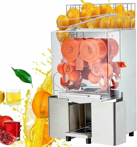 XSDAJSD Exprimidor de Naranjas automático Comercial con Doble depósito de residuos y Limpieza automática para restaurantes y Bares.
