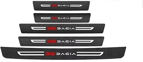 WENINETIES 5 Piezas Protectores de Umbral de Puerta de Coche para Dacia Logan II MCV Stepway 2017-2020, Estribos de Coche Pegatinas Accesorios de Coche