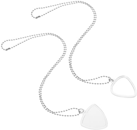 MOTHNUR 2 Stück Gitarrenplektrumhalter Halskette aus Metall und Kunststoff Transparente Herz und Dreiecksform Praktische Aufbewahrung für Gitarrenpicks bei Probe und Auftritt