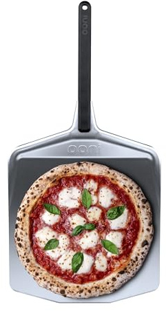 Ooni Pizzaschieber 35,6 cm – langer Griff, super glattes Aluminium-Pizzaschieber – leichtes Pizzaschieber für den Außenbereich, Pizzaofen-Zubehör