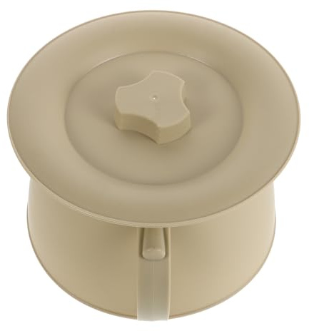 HOMSFOU Urinario con Tapa Plástico Engrosado 1 Unidad Color Amarillo Claro Ancianos Cómodo Bacinilla Portátil para Baño y Ayuda Movilidad