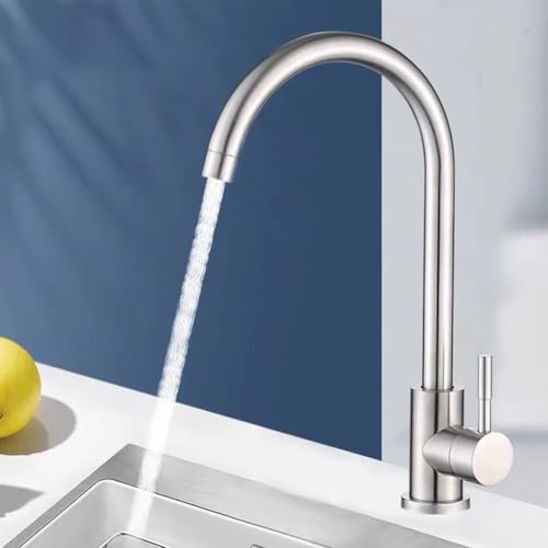Rubinetto per depuratore d'acqua da cucina in acciaio inox a leva singola con beccuccio girevole a 360 gradi e gorgogliatore a risparmio energetico per lavello bar bagno