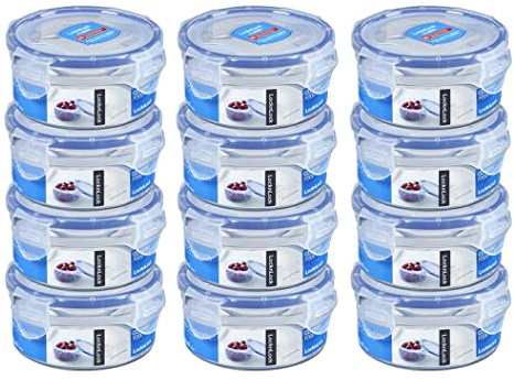 Lock&Lock Frischhaltedose Vorratsdose Gefrierdose, rund, 300 ml, HPL932-12er Set