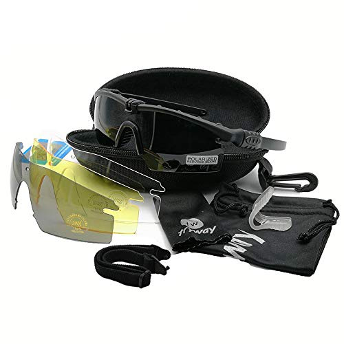 Taktiska professionella skyddsglasögon BALLISTIC 3.0 militärglasögon 100 % UV400 TR90 ramglasögon fotografering gafas utomhussport vandring cykling paintball säkerhetsglasögon (svart polariserad)