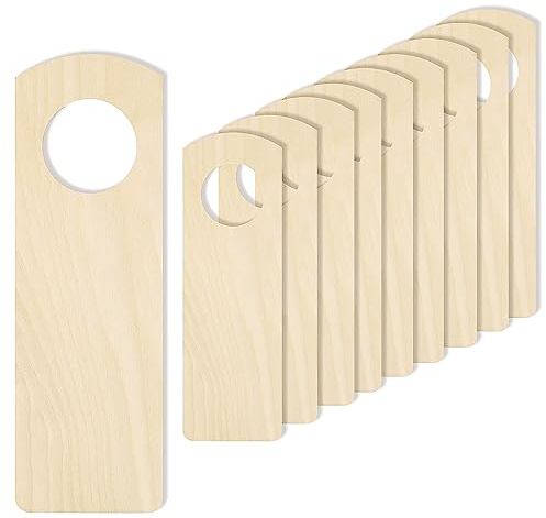 Creative Deco 10 x Türschild Holz | Türhänger Blanko in Größe 15 cm x 5 cm | Holzschilder zum beschriften | Wendeschild | Perfekt als Deko Schild und für Decoupage, Bemalen & Brandmalerei