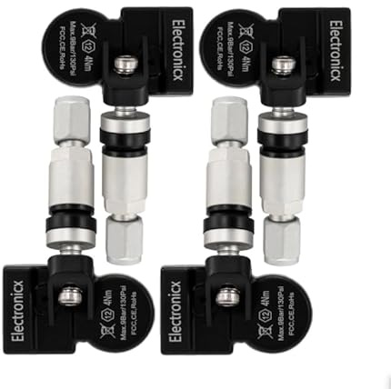 4x RDKS TPMS Reifendrucksensor Reifendruckkontrollsystem Metallventil Silber passend für Focus Fiesta Galaxy Edge