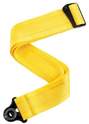 D'Addario Auto Lock Gitarrengurt Nylon Gelb | Auto Lock Gitarrengurte sichern vorhandene Gurtpins, lassen sich schnell montieren und bieten festen, bequemen Halt.