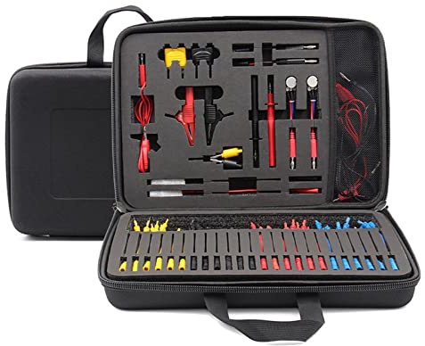 92pcs Kit de Fil de Test de Circuit Automobile, Automatique connecteurs de Fils câbles d'adaptateur fixés, Réparation Véhicule Multifonctionnelle Outils de Diagnostic, Avec étui de transport noir