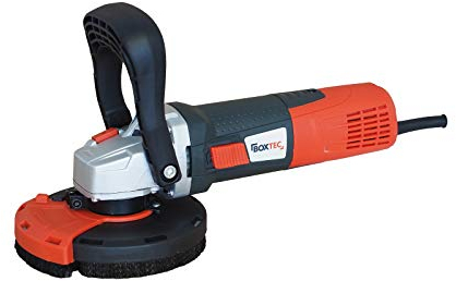 BOXTEC Betonschleifer 125 mm Sanierungsfräse Betonfräse 1.400W mit Drehzahlregelung und Absaughaube, Kategorie:1400W - SET mit Koffer (NEUES MODELL)