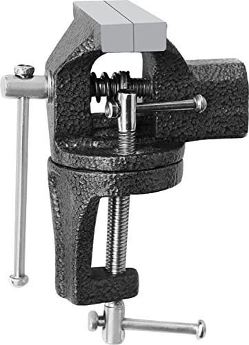 FLEXMO Mini-Schraubstock Tischschraubstock für Werkbank 50 oder 70 mm Backenbreite drehbar