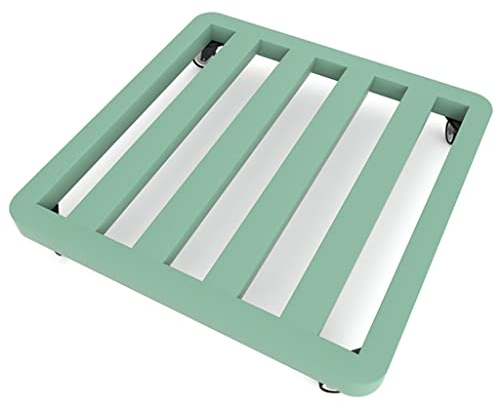 Pflanzenroller Metall, Rollbrett Pflanzen Outdoor, Blumentopf Untersetzer Eckig, Rollender Pflanzenständer Mit Bremsrollen Für Den Innenbereich Für Schwere Töpfe ( Color : Green , Size : 50*60cm )