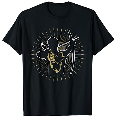 Bogenschütze mit Pfeil & Bogen in Parcours , Bogensport T-Shirt