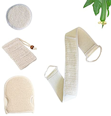 Esponja de Baño de Lufa, Set Baño con Esponja Natural Luffa, Esponja para Espalda Luffa, Suave y Cómodo para Cuidado del Cuerpo, Lavado de Espalda, Exfoliación