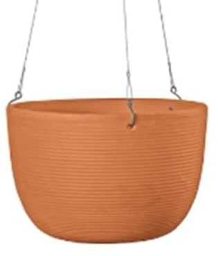 Generisch NEU !! Schöne Schlichte Hängeampel ø 24 cm aus rötlichen Terracotta Terrakotta Garten Pflanzgefäß Blumentopf