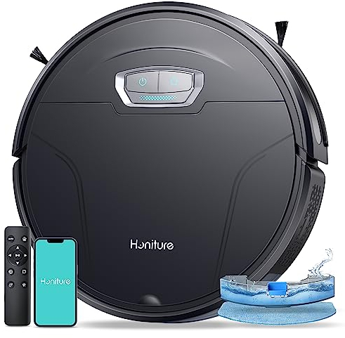 HONITURE Robot Vacuum Cleaner with Mop, 4500Pa Ultra Strong Suction, G20 PRO Robotic Vacuums with Auto Carpet Boost, Alexa/WiFi/APP, Super Thin Robot Hoover, Ideal for Pet Hair Hard Floor