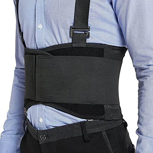 Lordosenstütze Mit Abnehmbaren Hosenträgern Rückenstützgürtel Verstellbares Taillenstützband Rückenstütze Für Industrielle Arbeit Fitness Gewichthebergürtel Schmerzlinderung ( Color : Black , Size : X