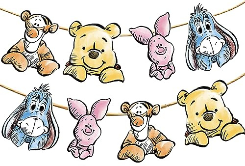 Cute Bear Banner For Baby Shower Decorations Birthday Banner Party Decoration Party Supplies(8PCS)