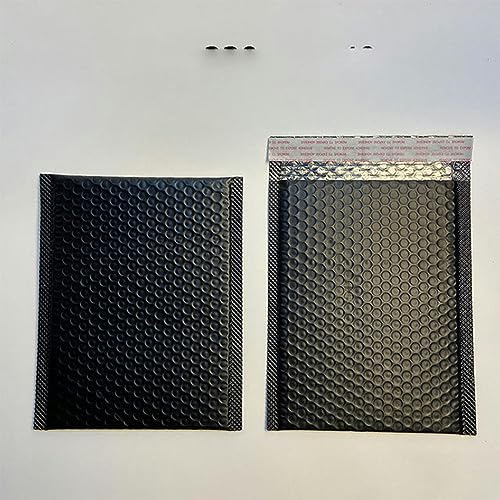Farbige Luftpolstertaschen, 10 Stück, selbstklebende Verpackungsbeutel, Kleinunternehmensbedarf, gepolsterte Umschläge, Versandtaschen, Schwarz, 18 x 23 cm, 10 Stück