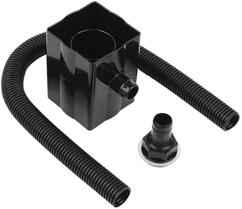 SPARES2GO Rainwater Diverter 65mm Square 68mm Round Downpipe Water Butt Kit (Black)