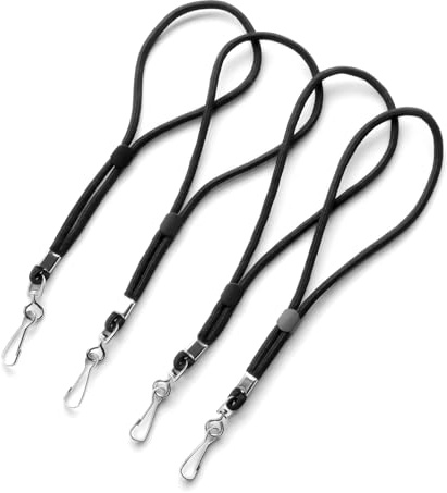 trage.band® verstellb. Handgelenk-Trageband mit Federhaken, 4 St schwarz | Kurze verstellbare Handgelenk-Trageschlaufe mit kleinem drehbarem Federhaken. Bequem und strapazierfähig.
