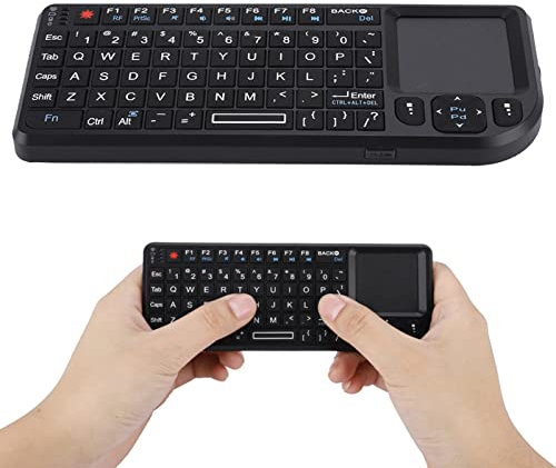 Wireless Mini Keyboard, 2.4GHz Wireless Keyboard with Touchpad, US Layout, Portable Handheld Rechargeable Keyboard