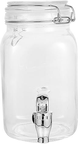 LABRIMP Glass Juice Dispenser Abs Faucet 1.5l Sealed Drink Barrel for Home Kitchen Glassware Beverage Container Suitable for Cold Drinks