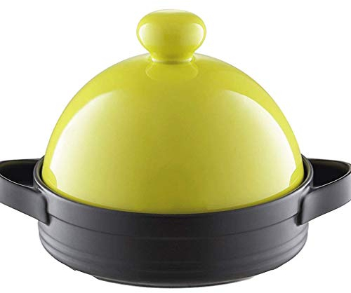 Mini cacerolas de gres de colores con tapas - Cazuela fundida esmaltada Sartén antiadherente Cerámica Olla de piedra resistente a altas temperaturas