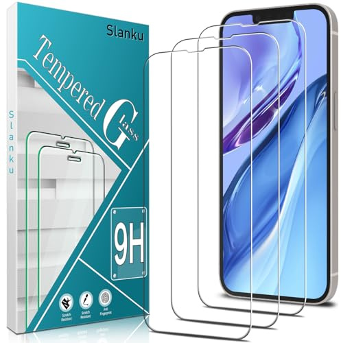 Slanku [3 Pezzi Pellicola Vetro Temperato per iPhone 13, 13 Pro, 14, Pellicola Protettiva, Anti Graffio, Anti-Impronte, Durezza 9H