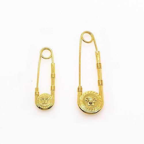 GDBZS 10 Stück 73 × 22 mm große Sicherheitsnadel, Vintage-Gold-Medusa-Anstecknadel, Löwenkopf-Brosche, für Kleidungsbefestigungsnadeln, Kleidungshandwerk