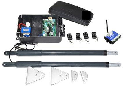ZKLGS Sliding Gate Motor, 12VDC 220VAC Swing Gate Motor Telescopic Motorization Kit For Double Leaf Gate Support Back-up Battery Y Solar Powered for Sliding Gate Motor(Kit8 3G version)