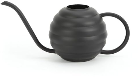 Lianshi Regadera para Plantas, 400 ml, Estilo Retro Esmerilado, Mate (Negro)