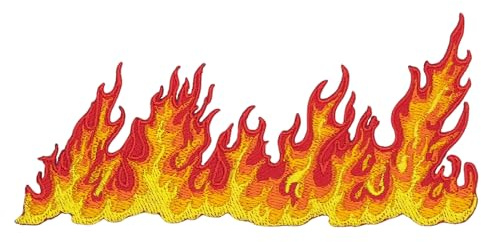 BP BRAUNERT PATCHES - Feuer Flammen Aufnäher zum aufbügeln oder aufnähen Bügelbild Fire Flame Aufbügler für Kleidung gestickter Bügelflicken Applikation Iron on Patch Größe 12,2 x 5,6 cm