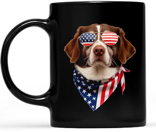 Kaffeebecher Vierter Juli Bernard Amerikanische Flagge 4. Juli Bernhardiner Kaffeetasse Lustig Weihnachtstasse Retro Bürotasse Für 330Ml